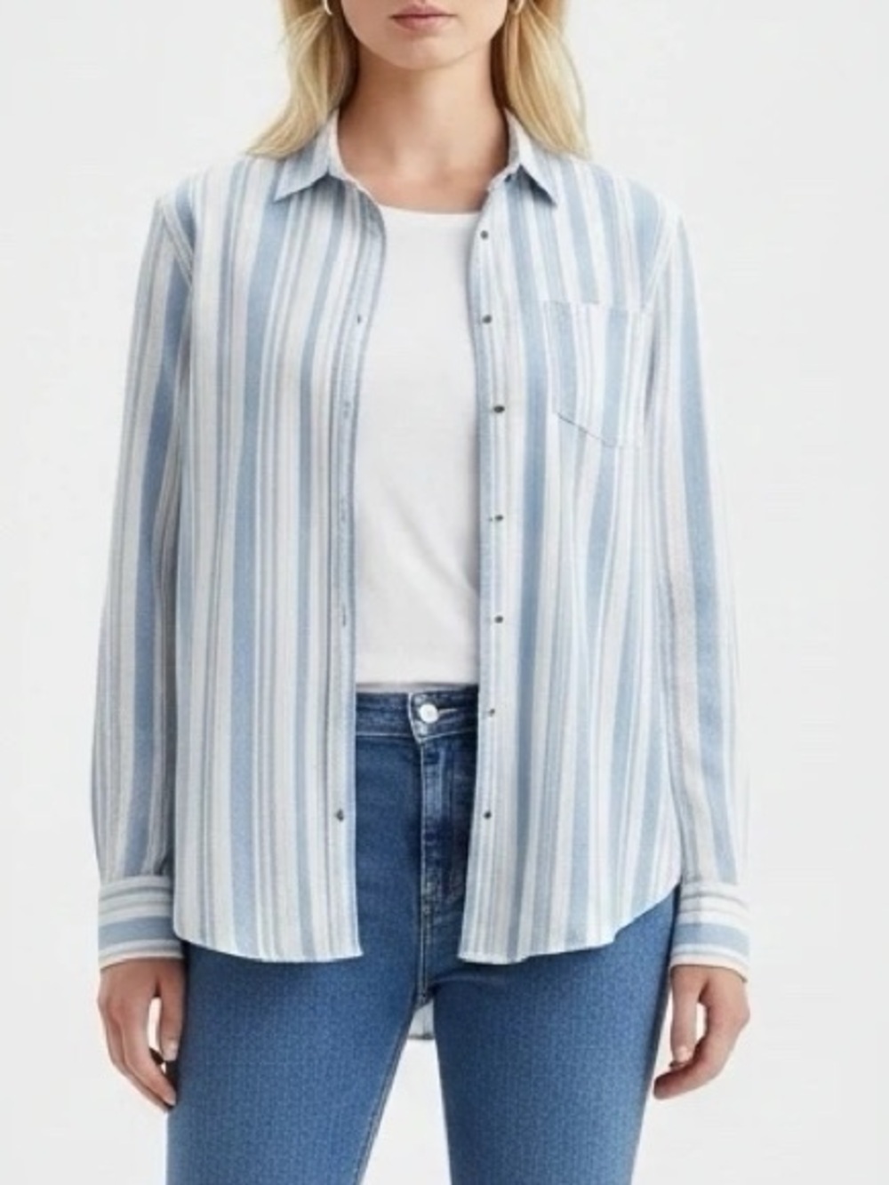 Universal Thread Blue & White Striped Button Down